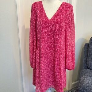 I.N.C. V-Neck Dress - Pink and White